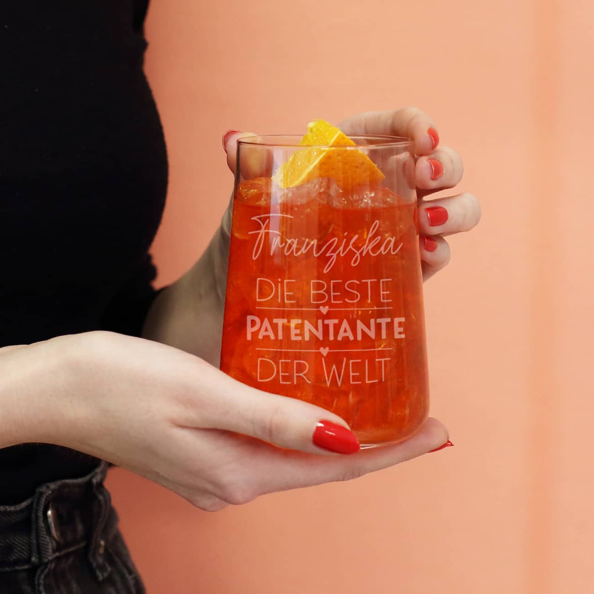 Personalisiertes Trinkglas mit Gravur für Frauen