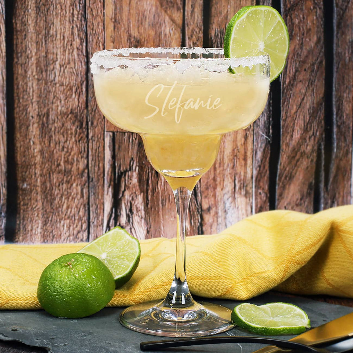 graviertes Margaritaglas mit Namen
