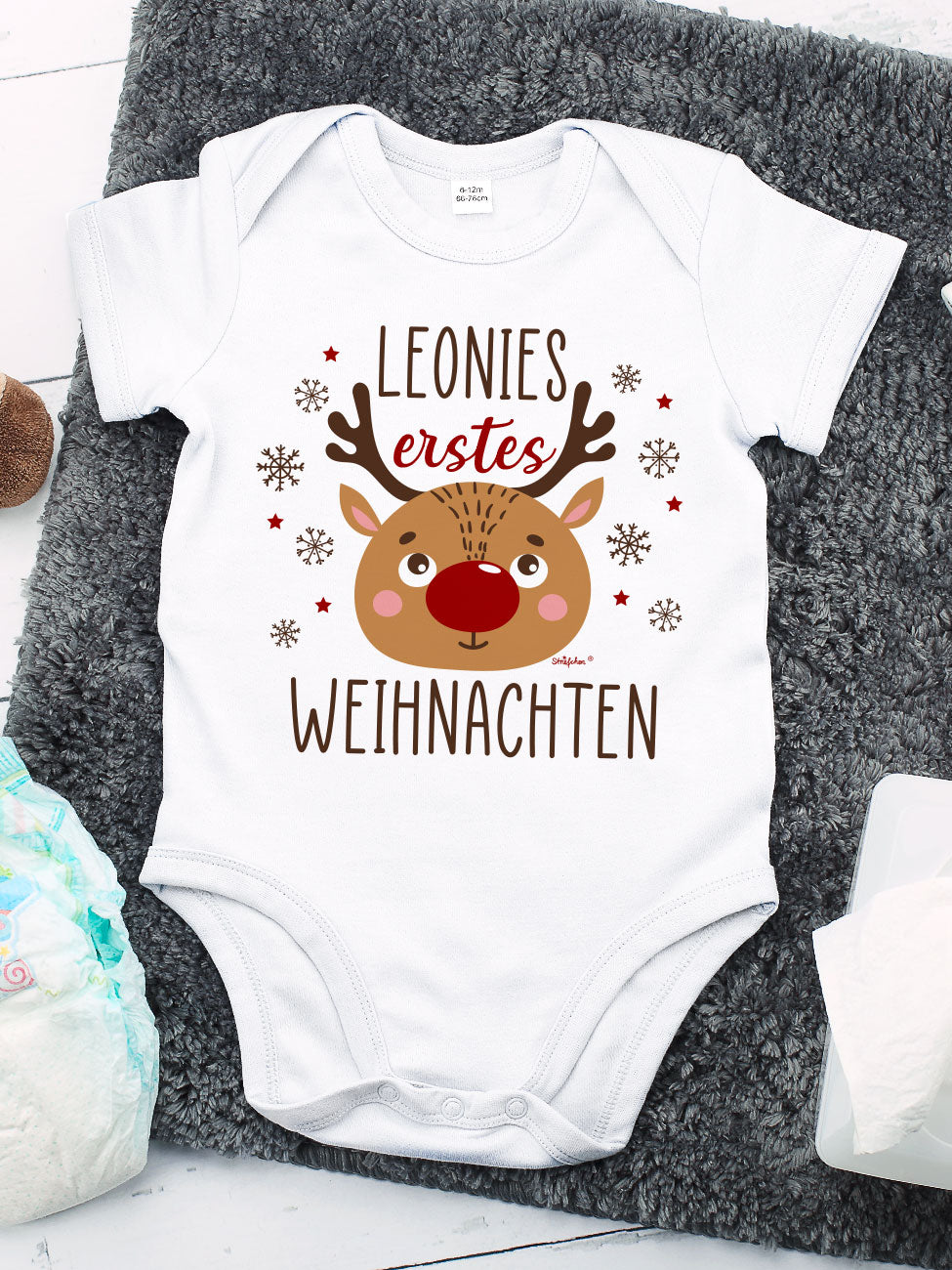 Bedruckter Baby Body zu Weihnachten 