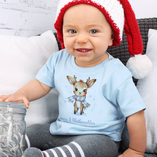 Babyshirt mit niedlichem Rentier und Wunschtext