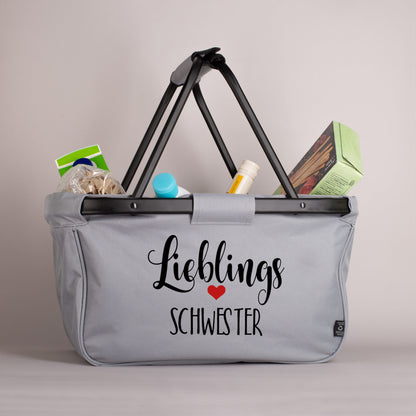Einkaufskorb mit Lieblings-Motiv und Ihrem Wunschtext bedruckt
