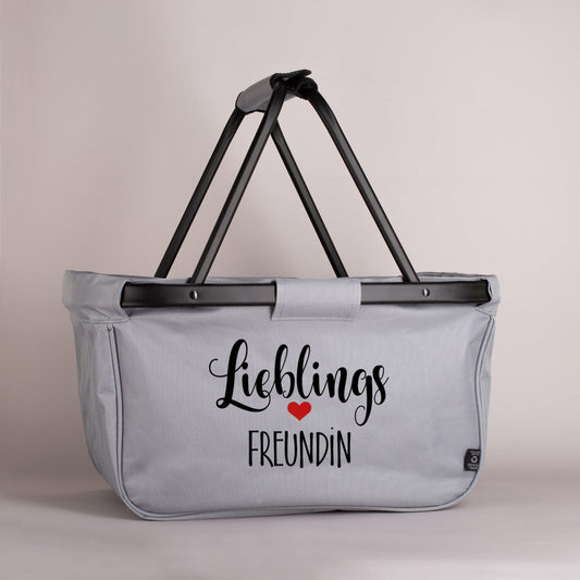 Einkaufskorb mit Lieblings-Motiv und Ihrem Wunschtext bedruckt