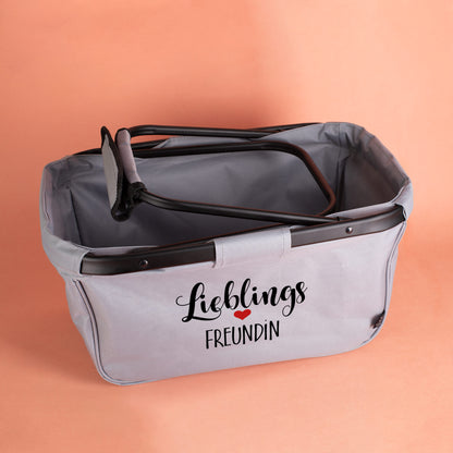 Einkaufskorb mit Lieblings-Motiv und Ihrem Wunschtext bedruckt
