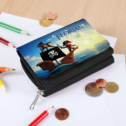 Geldbörse mit Piratenmotiv und Wunschname personalisiert