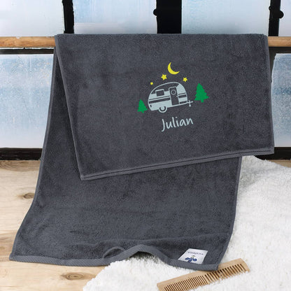Camper Handtuch mit Wohnwagen und Name 