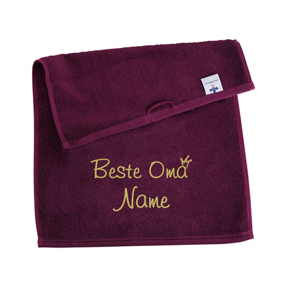 Beste Oma - Gästehandtuch mit Name bestickt