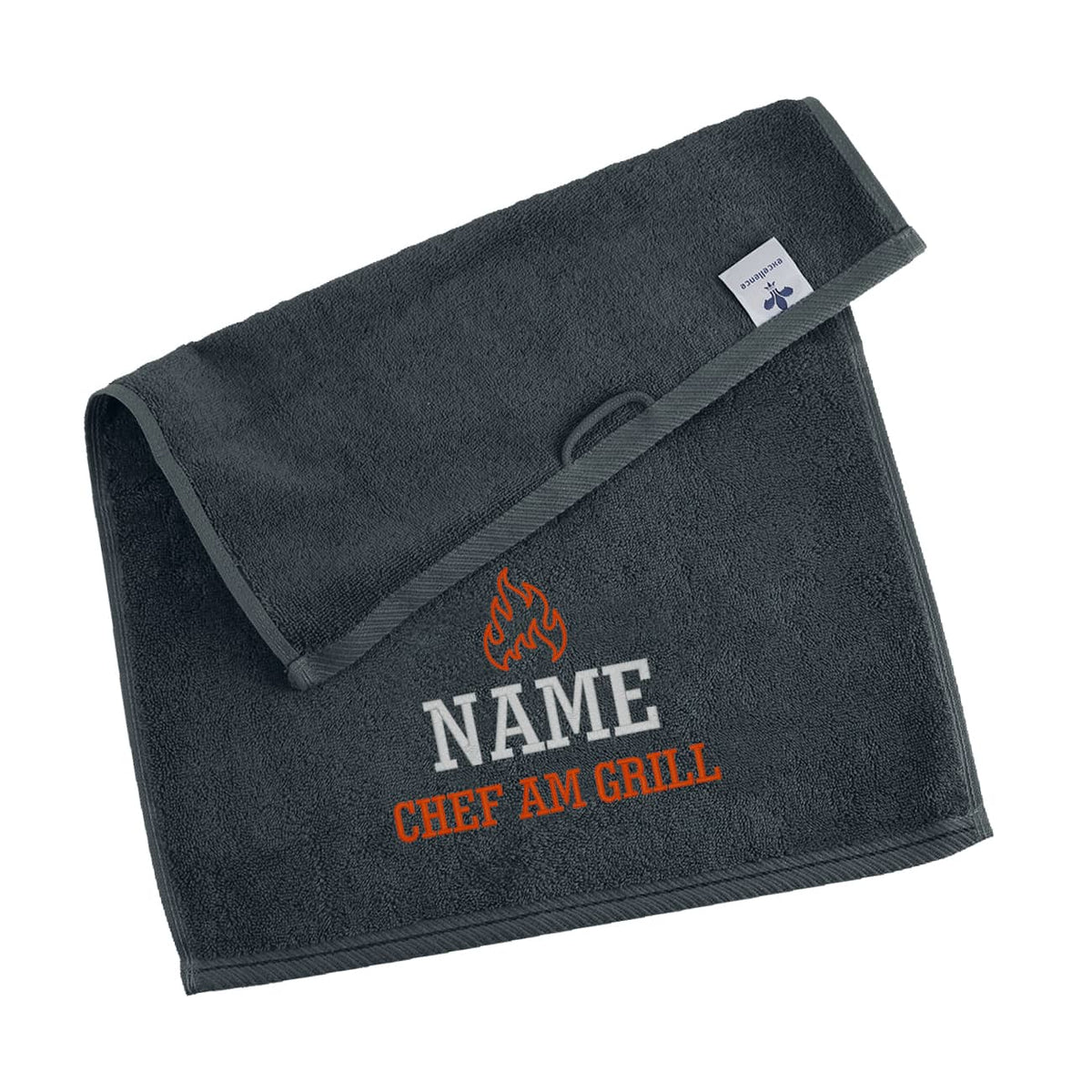 Grillgeschenk - besticktes Handtuch mit Name 30x50cm