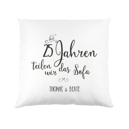 Wir teilen das Sofa - Kissen mit Wunschtext