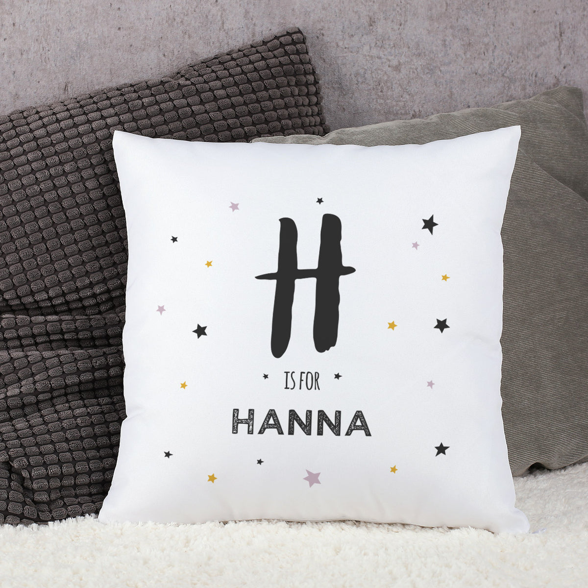 Kissen mit Name und Initiale