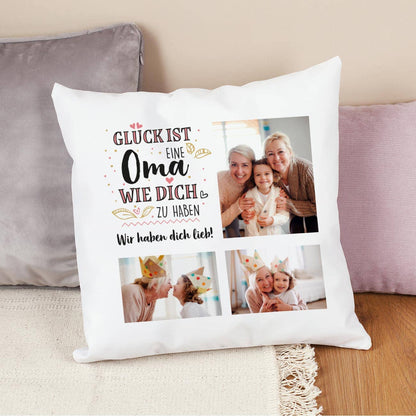 Kissen mit drei Fotos für Omas
