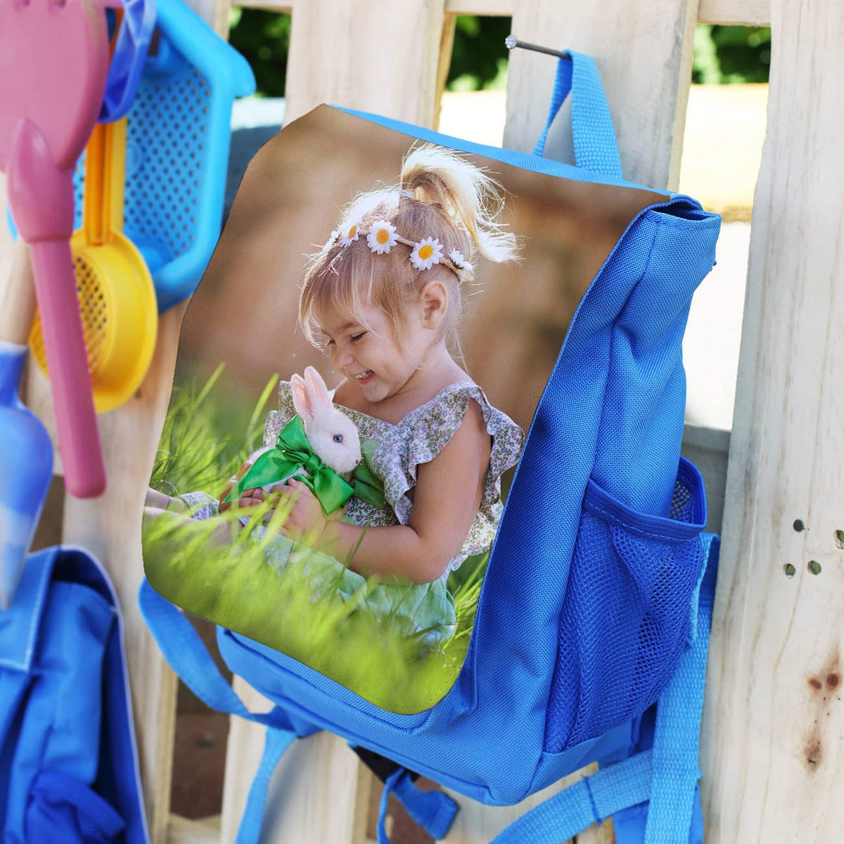 blauer Foto-Rucksack für Kinder