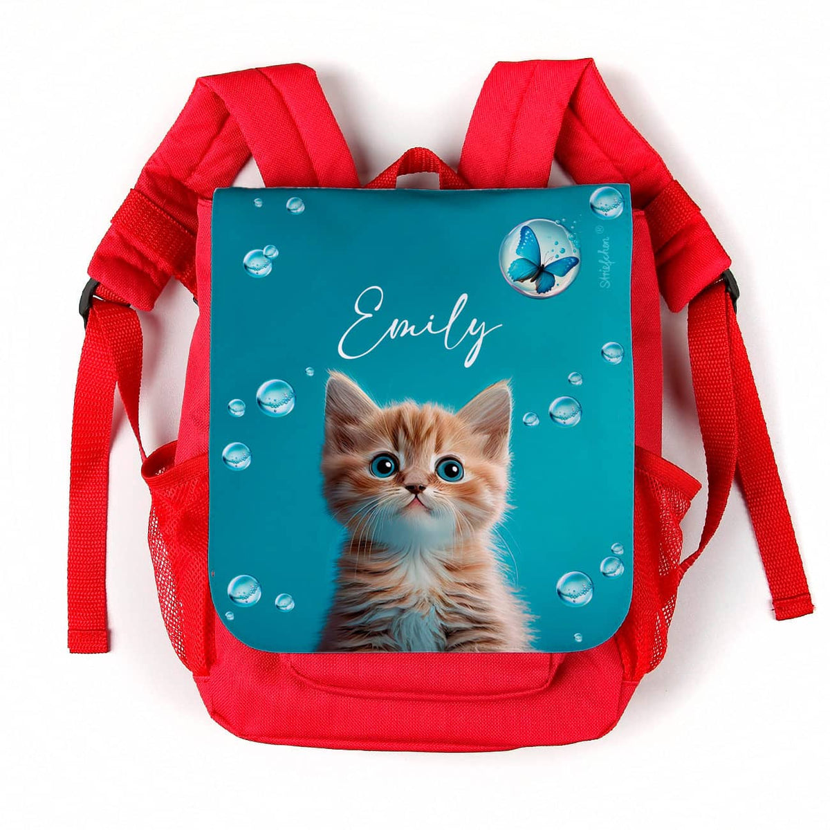 Kindergartentasche Kinderrucksack mit niedlicher Katze, Name