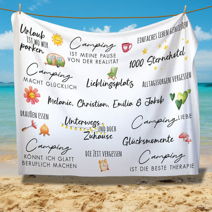 Personalisierbare Sherpadecke für Camping-Liebhaber – ideal als Geschenk für Roadtrips und Picknicks