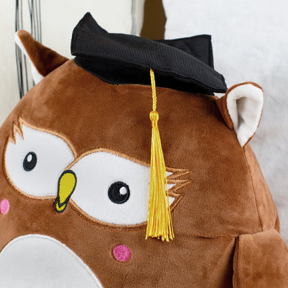 Personalisierte Abi-Eule 'Gratulation!' mit Name | Kuscheltier zum Schulabschluss & Abitur