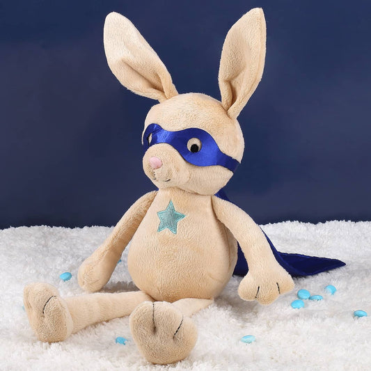 Kuschelhase "Rocket Rabbit" mit Ihrem Wunschnamen und Initiale
