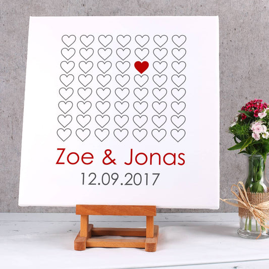 Leinwand zur Hochzeit - mit Namen und Hochzeitsdatum