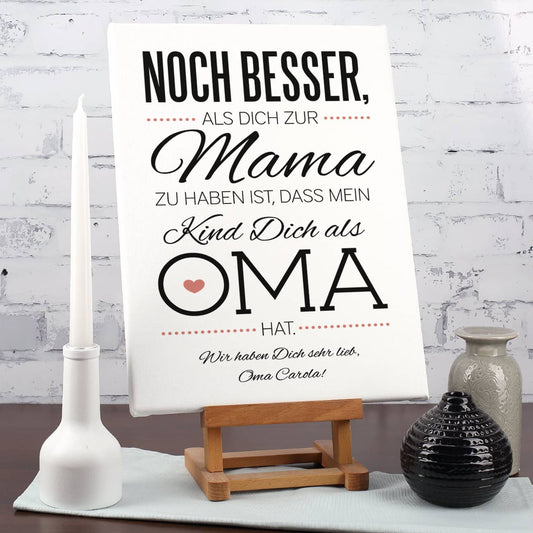 Leinwand mit Spruch und Ihrer Widmung