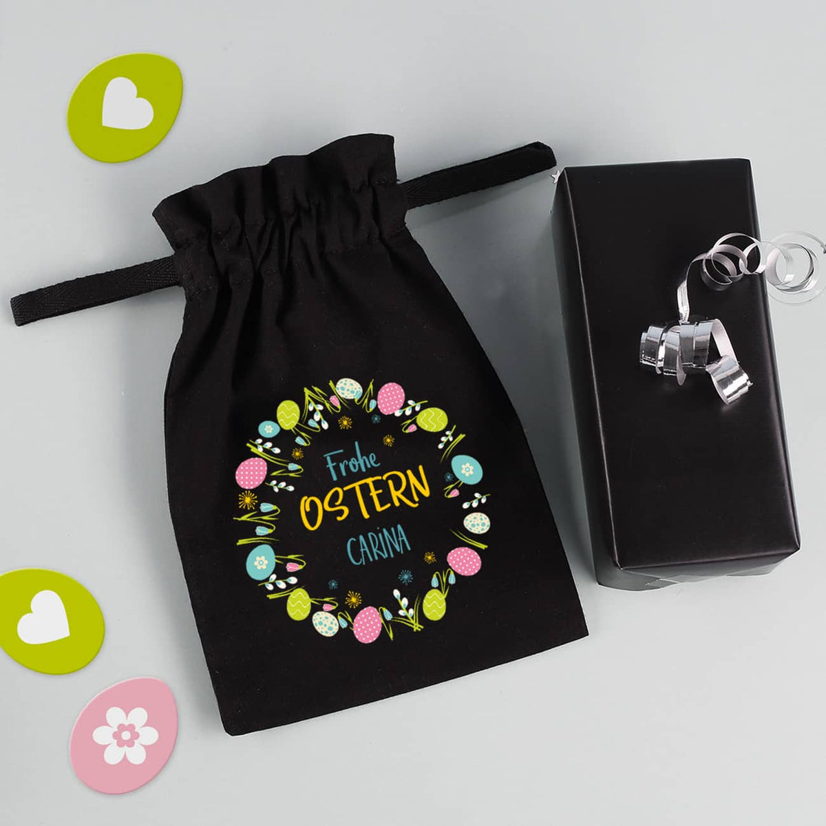Kleines Geschenksäckchen zu Ostern mit Name, 21 x 14 cm