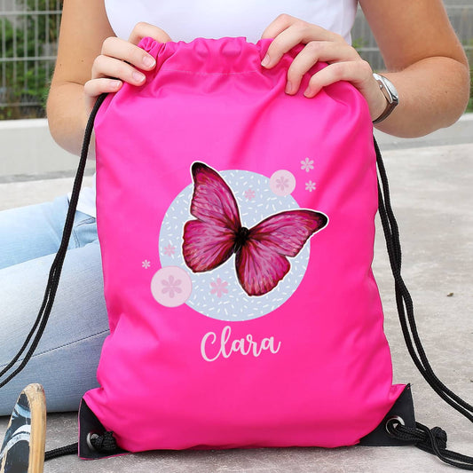 Sportbeutel mit Schmetterling und Name