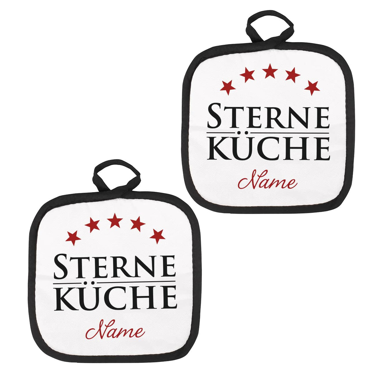 Sterneküche - Topflappen Set mit Familienname