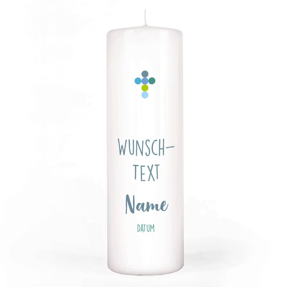 Kommunionkerze mit Psalm, Name, Datum für Jungen