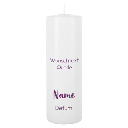 Konfirmationskerze in violett für Mädchen