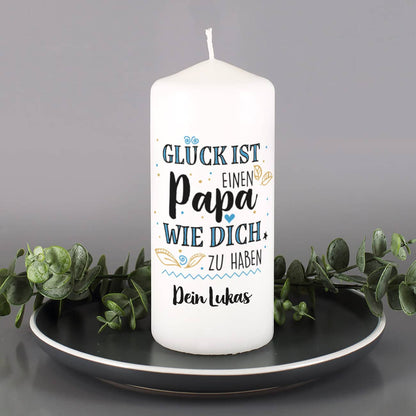 Glück ist, einen Papa wie dich zu haben - Kerze mit Text