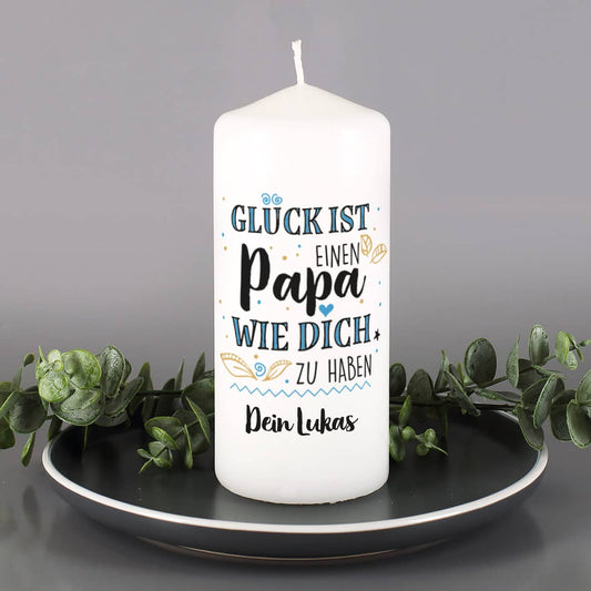 Glück ist, einen Papa wie dich zu haben - Kerze mit Text