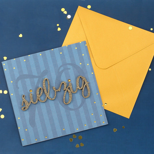 Glückwunschkarte zum 70. Geburtstag mit 3D Schriftzug in gold