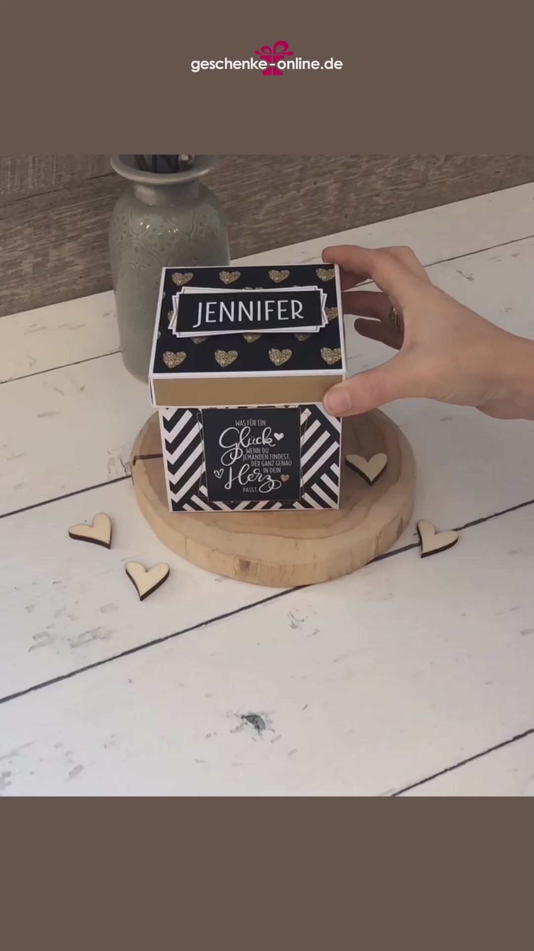 Überraschungsbox Explosionsbox mit Personalisierung Namen 