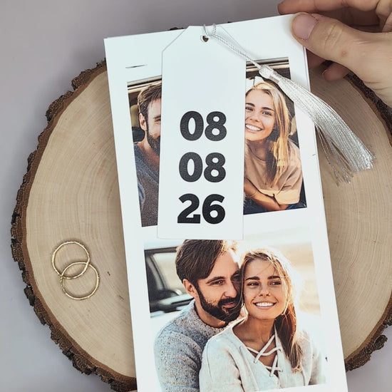 Hochzeitseinladung – Kartentrio mit 2 Fotos