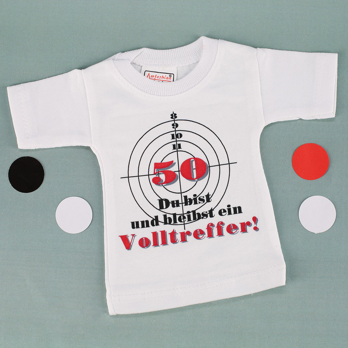 Mini T-Shirt für Flaschen zum 50. Geburtstag