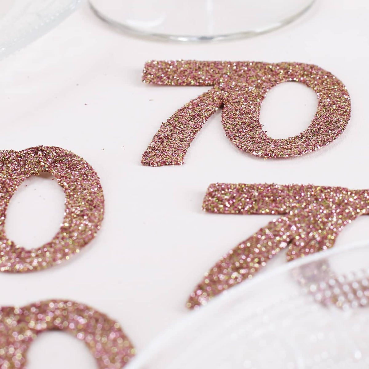 Streudeko XXL-Glitzer-Konfetti in Rosé - Zahlen