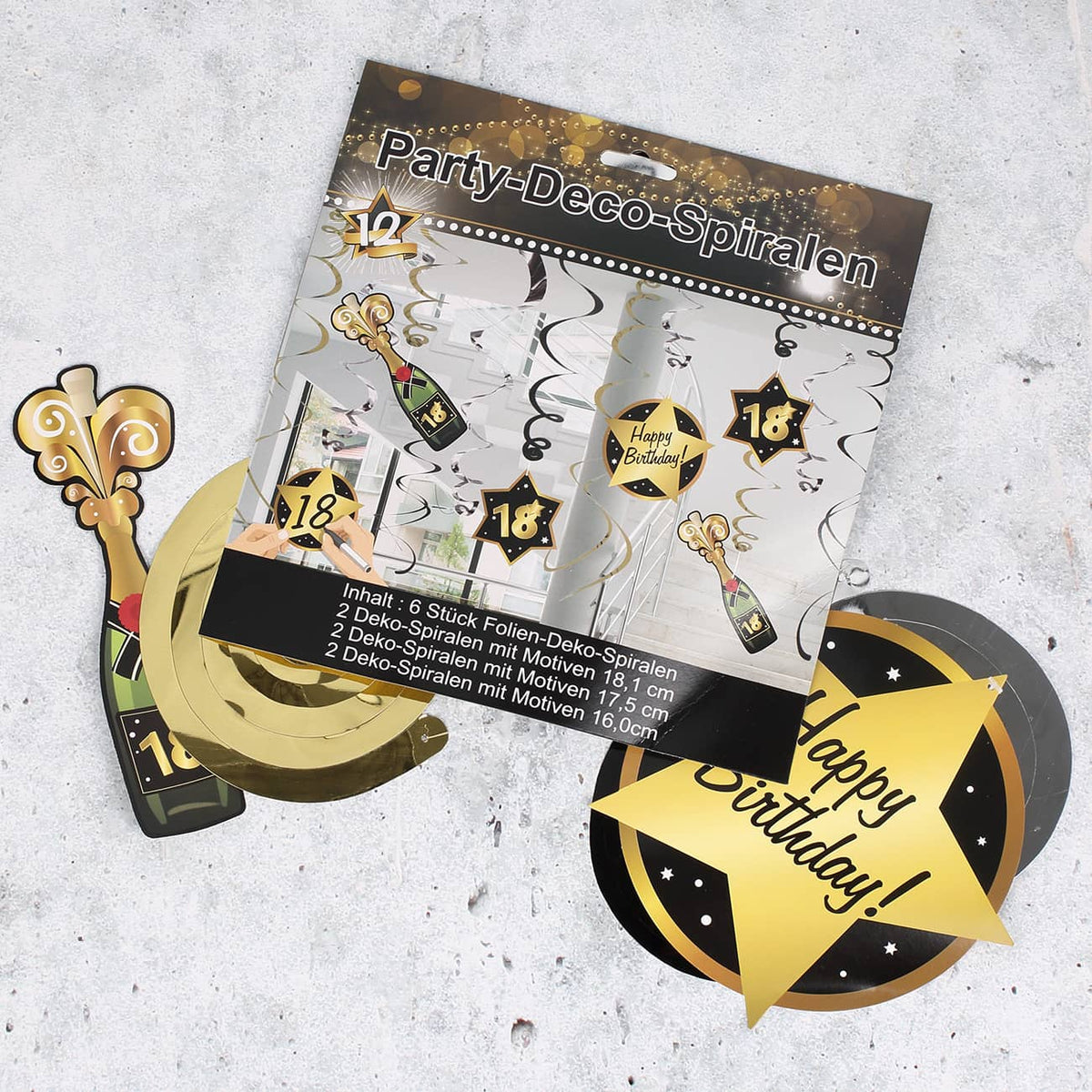 Party Dekoration Star - Spiralen zum 18.