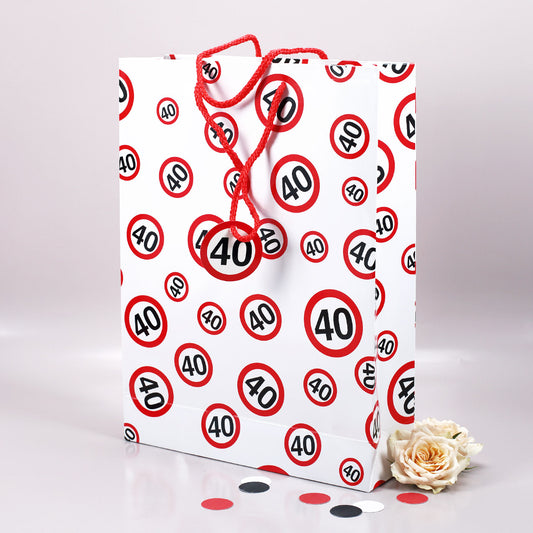 Geschenktasche mit Verkehrszeichen 40