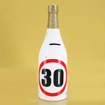 Sparflasche zum 30. Geburtstag mit Verkehrszeichen als Motiv